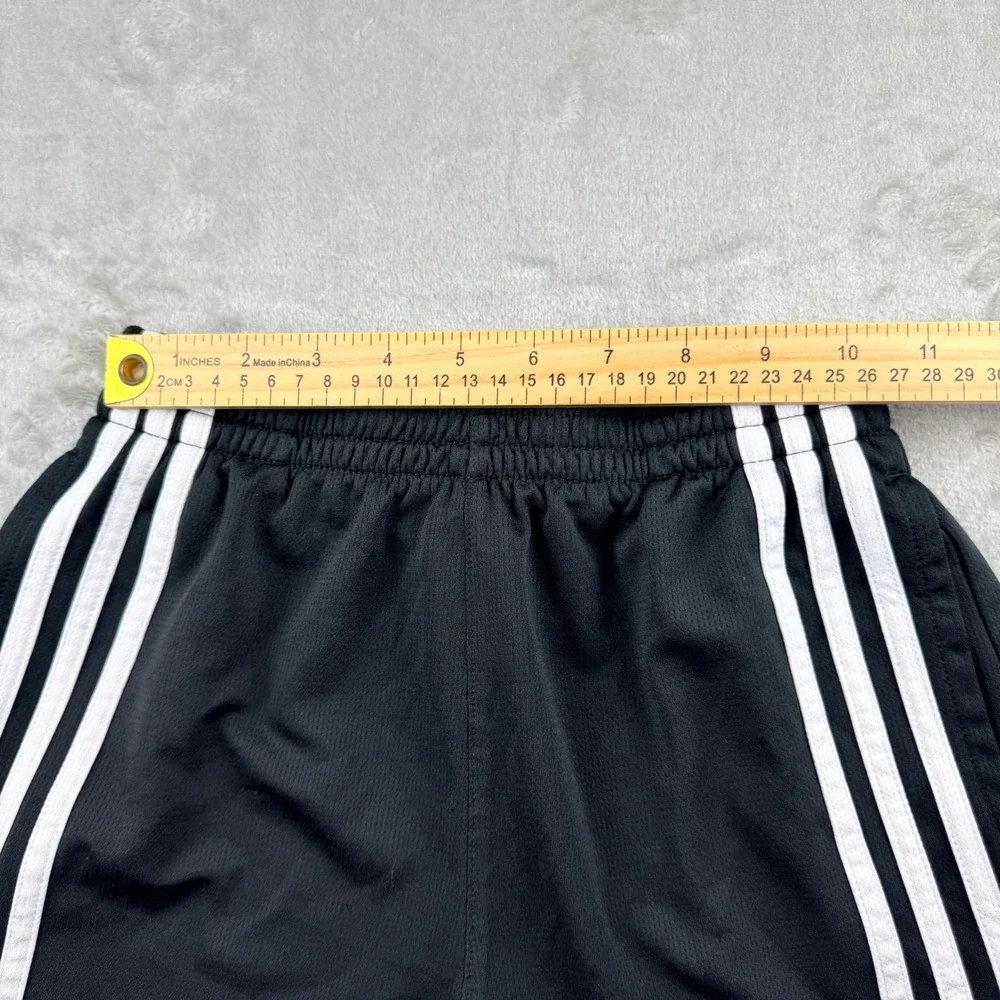 Adidas Boys Black White 3-Stripe Athletic Shorts Size 10/12 AH5503